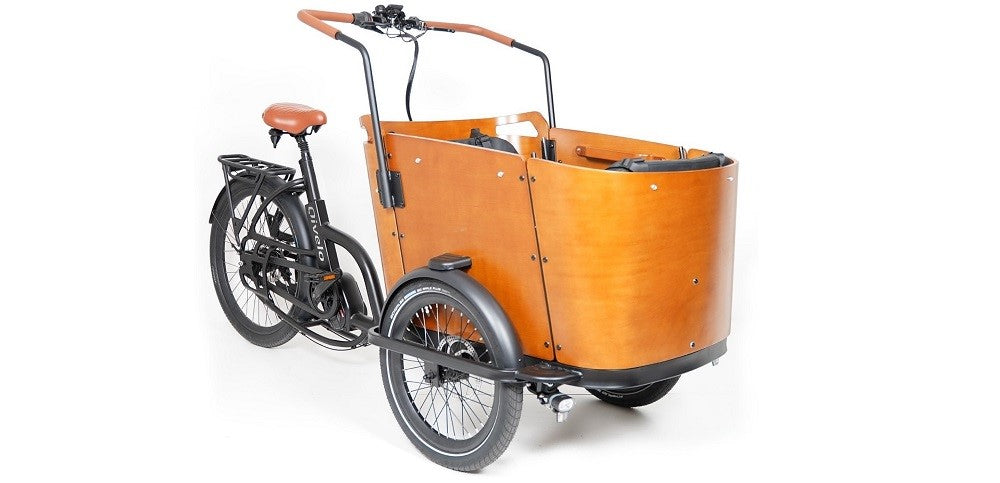 Qivelo Ananda Curve Elektro-Bakfiets - mattschwarz/braun