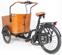 Lade das Bild in den Galerie-Viewer, Qivelo Ananda Curve Elektro-Bakfiets - mattschwarz/braun
